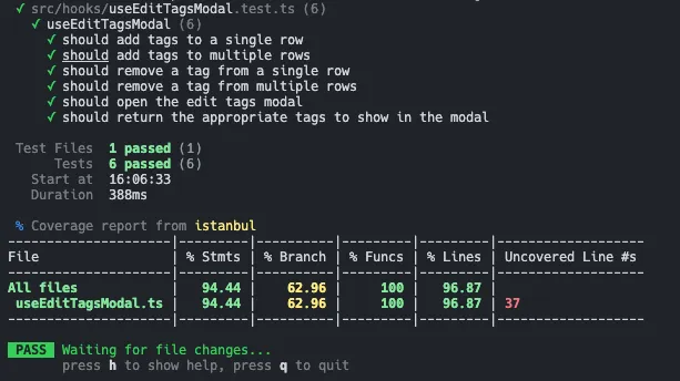Vitest reporting 97% coverage Vitest reporting 97% coverage