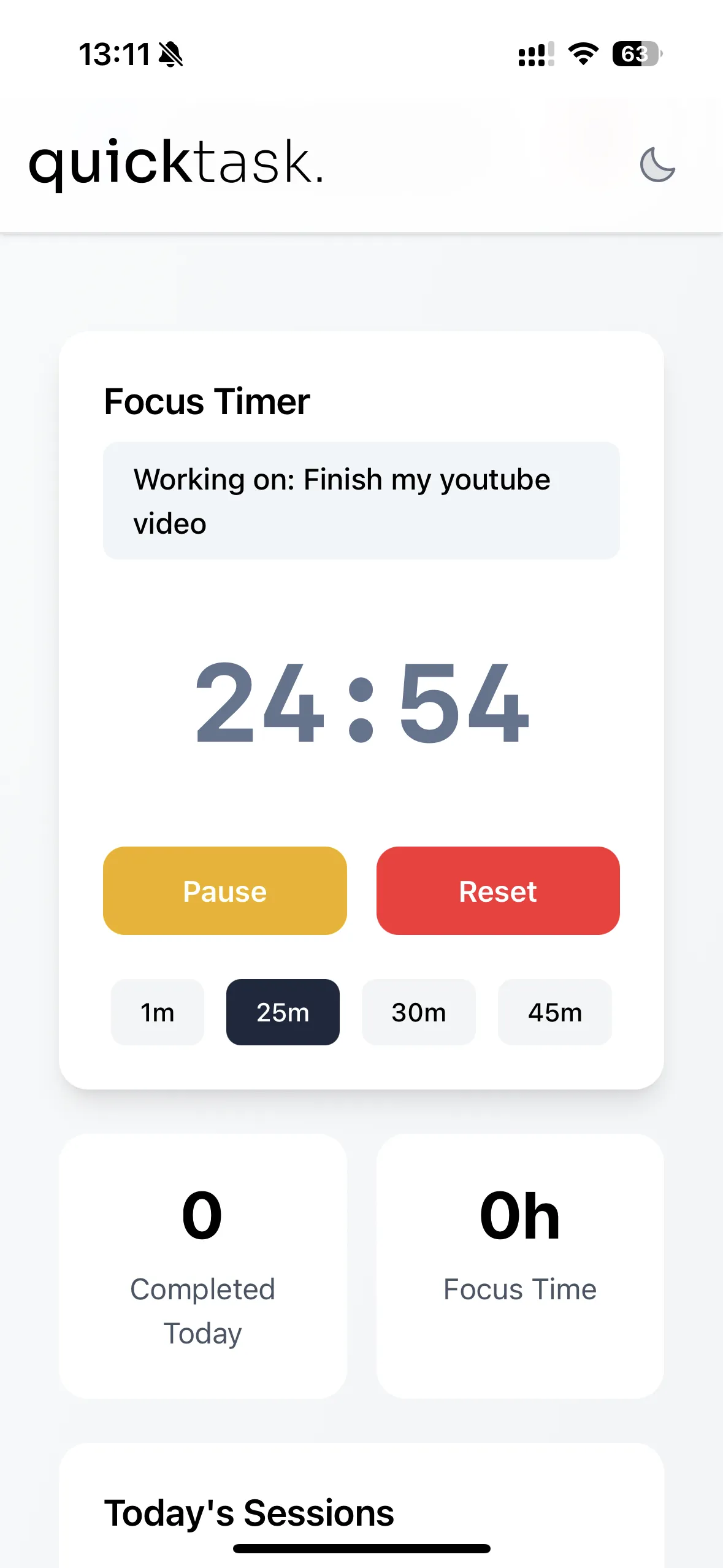 quicktask. Pomodoro Timer